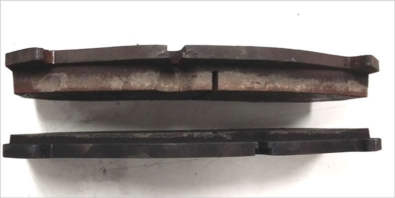 Uneven wear – within a brake calliper