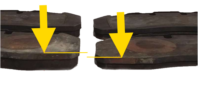 Uneven wear – within one axle