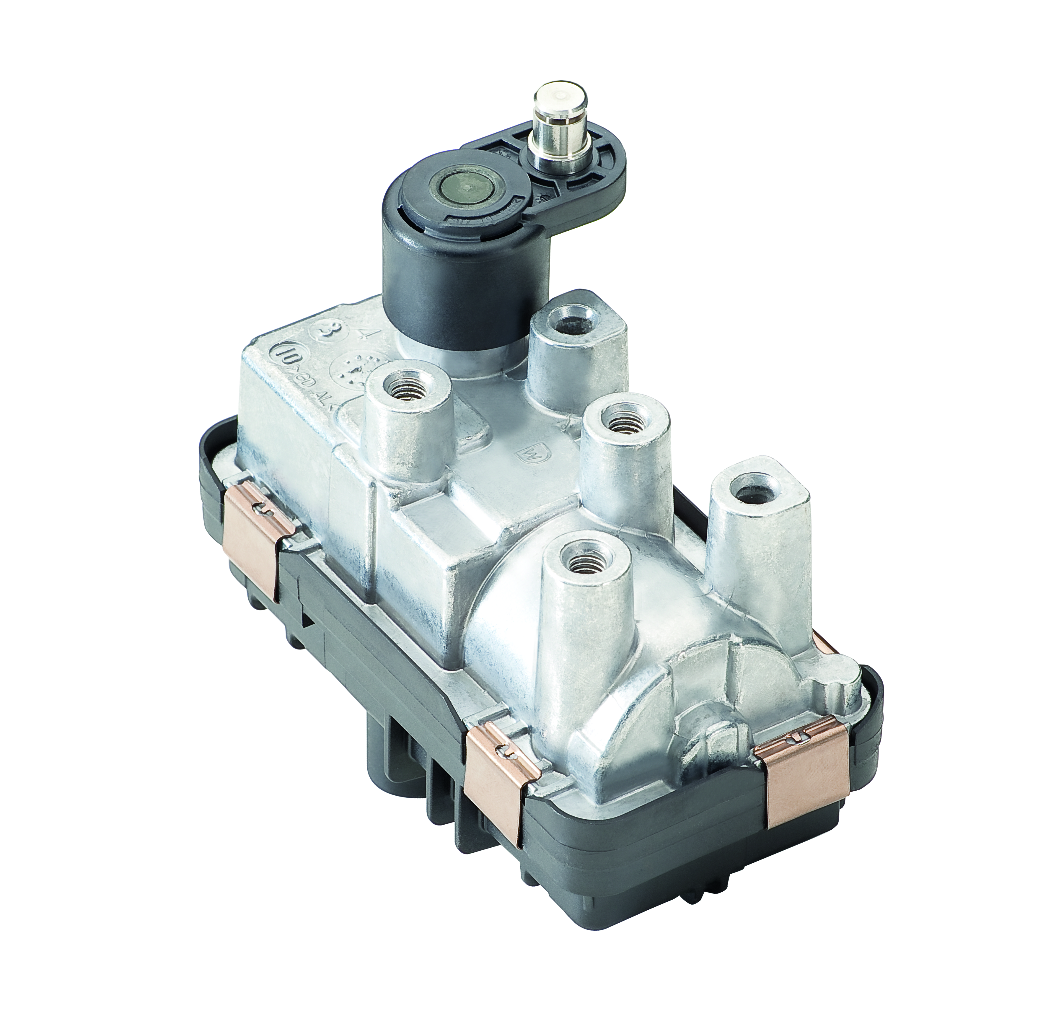 Electronic boost pressure control of the turbocharger&colon; Electromechanical control device for exhaust gas turbocharger 