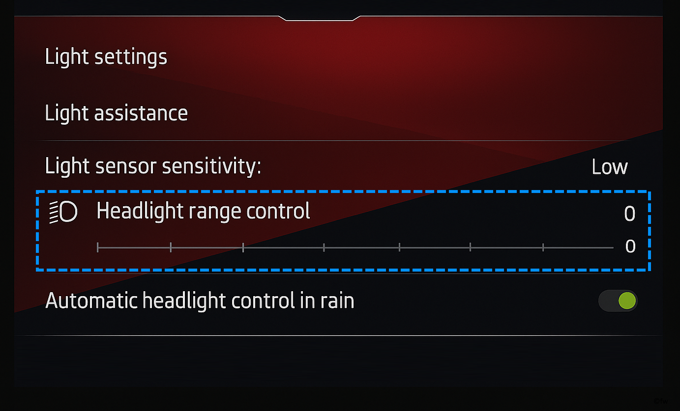 Exemple de présentation : cette option permet de réinitialiser la correction de portée lumineuse automatique.