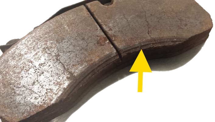 Uneven wear – at brake disc edge