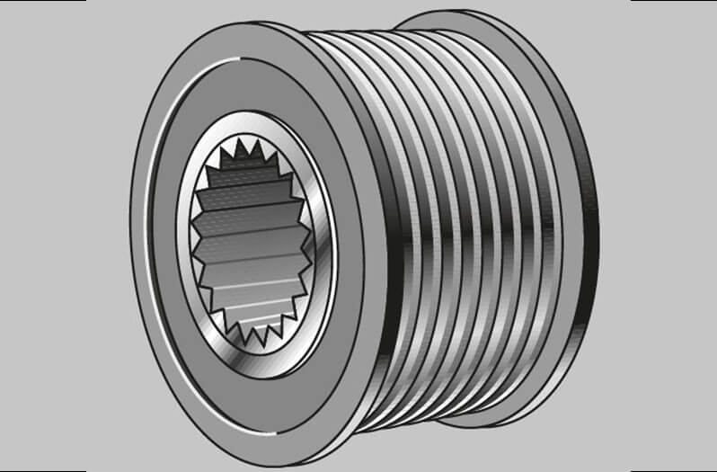 Installation instructions for alternator freewheel clutch: Mounting
